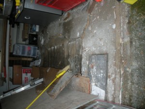 damaged garage interior