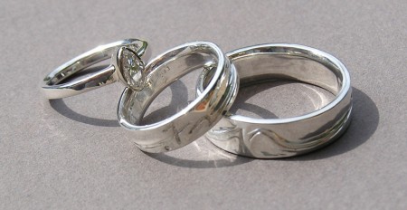 Photo of the Signature Wedding Ring Set hand-carved by Owen Walker