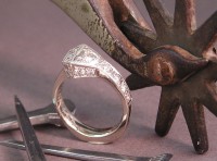 White Gold Horseshoe Nail Engagement Ring