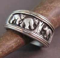 Sterling Silver Story Ring of Mother Bear