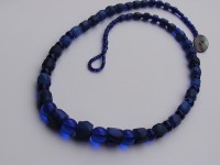 Graduated strand of Blue Russian Trade Beads