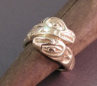 Photo of 14kt Gold Custom Hawk and Bear Story Ring