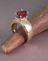 Garnets and Gold in Custom Ring
