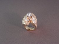Heart Shaped Ring with 64 Diamonds