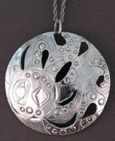 Hand carved sterling silver Octopus pendant #409