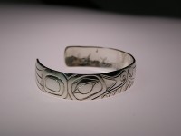Sterling silver hand carved Sea Lion bracelet