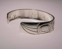 Sterling silver hand carved Sea Lion bracelet D55 $250.00