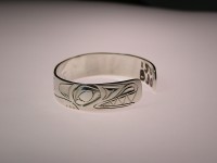 Hand carved sterling silver Otter bracelet