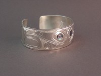photo of The Sassy Raven handcarved sterling silver bracelet 2