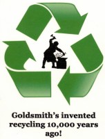 photo of goldsmith surrounded by the green recycling symbol