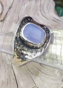 Ellensburg Blue Agate and Sterling Silver Ring