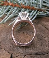 Side View of Red Gold Loveknot Engagement Ring